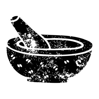 sıkıntılı sembolü ilginç havaneli ve harç