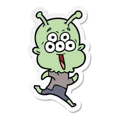 yabancı çalışan bir mutlu çizgi film etiketi