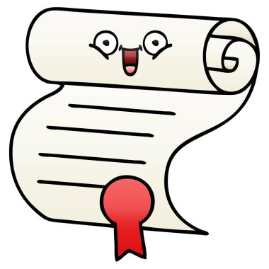 bir sözleşmenin degrade gölgeli çizgi film