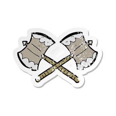 bir çapraz eksen karikatür Retro sıkıntılı etiket