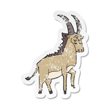 bir çizgi film antilop Retro sıkıntılı etiket