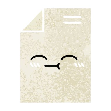 bir parça kağıt, Retro illüstrasyon stil çizgi film 