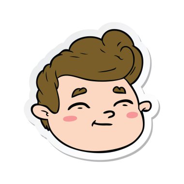 etiket bir çizgi film erkek yüz