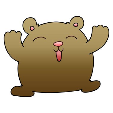 ilginç degrade gölgeli karikatür komik ayı