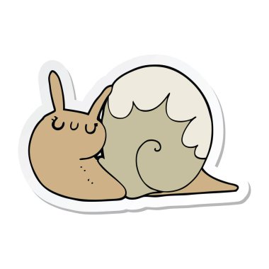 sevimli çizgi salyangoz etiket