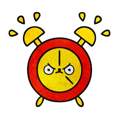 Retro grunge doku karikatür bir çalar saat