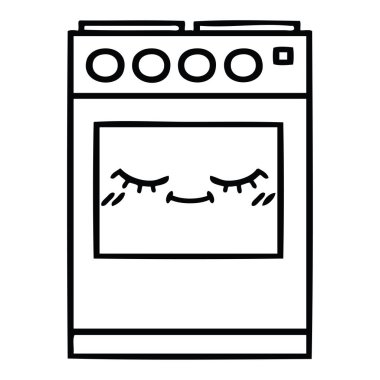 Çizim karikatür bir mutfak fırın