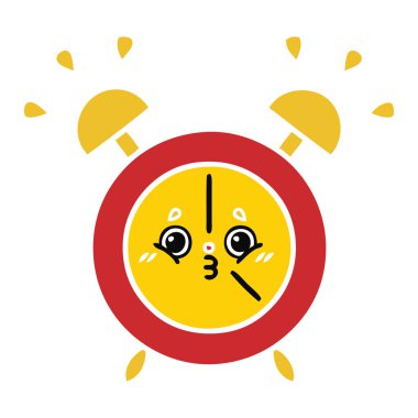 düz renk retro karikatür bir çalar saat