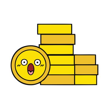 sevimli çizgi bir sikke