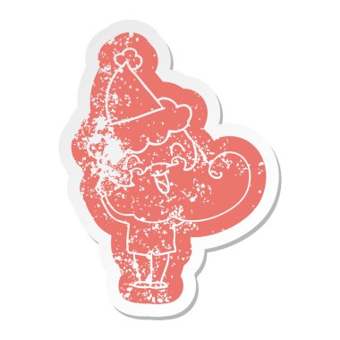 mutlu Noel Baba şapkası giyen adam sakallı