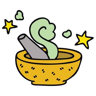 ilginç çizgi film sihirli havaneli ve harç el çekilmiş