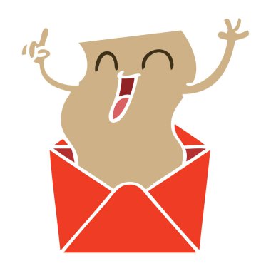 ilginç el çizilmiş karikatür mutlu mektup