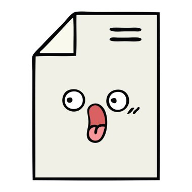 bir yaprak kağıda sevimli çizgi 