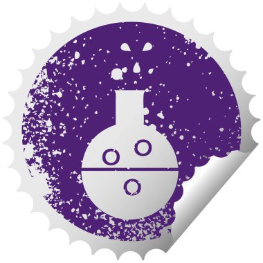 sıkıntılı dairesel peeling etiket sembolü bir kimya tüp