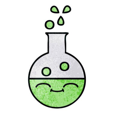 Retro grunge doku karikatür tüp bebek