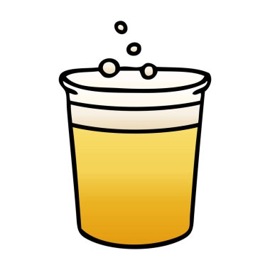 Degrade ilginç karikatür bardak bira gölgeli