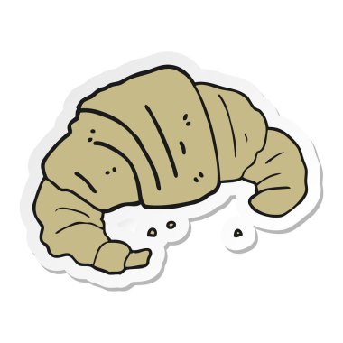 bir çizgi film kruvasan etiket