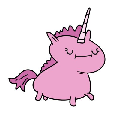 büyülü bir tek boynuzlu at, karikatür doodle