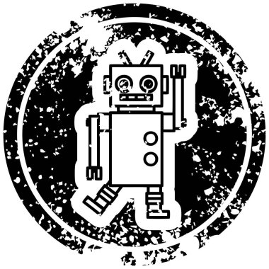 Robot sıkıntılı simgesi simgesi dans