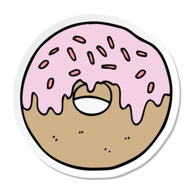 etiket bir karikatür donut