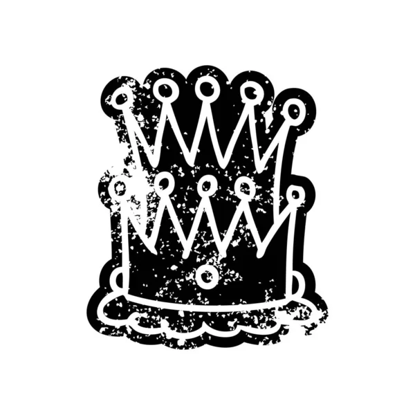 Grunge icône dessin de deux couronnes — Image vectorielle