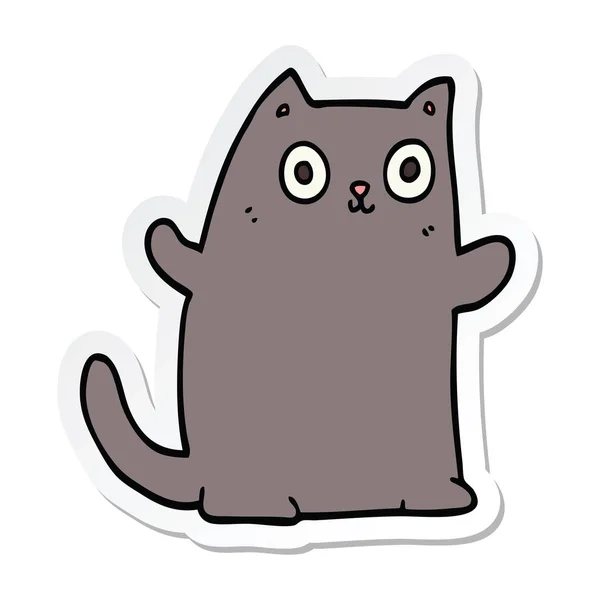 Sticker van een cartoon kat — Stockvector