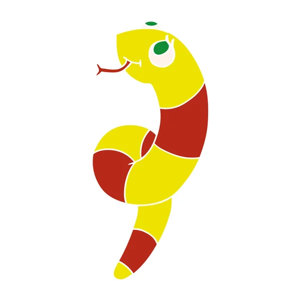 Cartoon Illustration Kawaii Cute Snake — Stock Vector