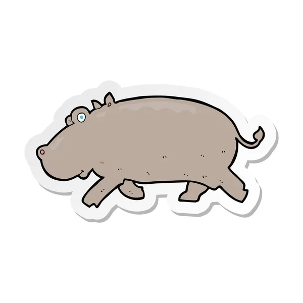 Autocollant Hippopotame Dessin Animé — Image vectorielle