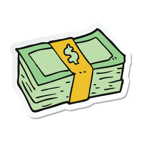 Etiqueta Dinheiro Desenho Animado — Vetor de Stock