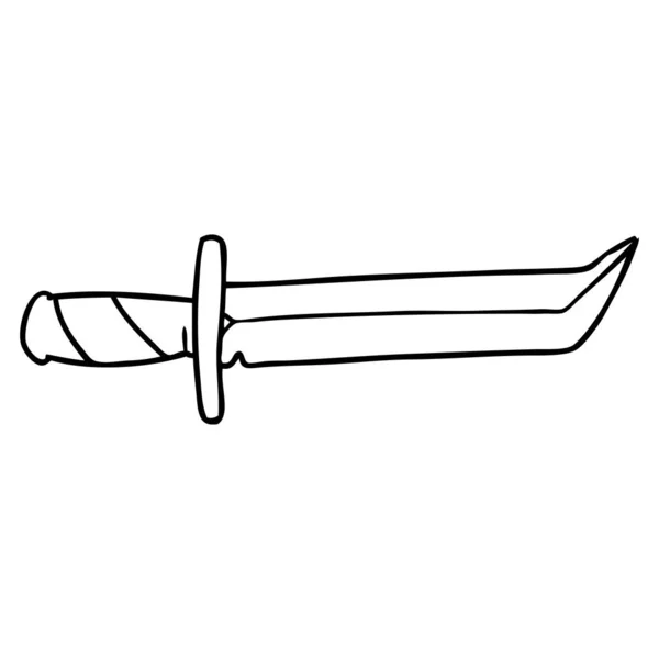 短い短剣の手描き下ろし線画落書き — ストックベクタ