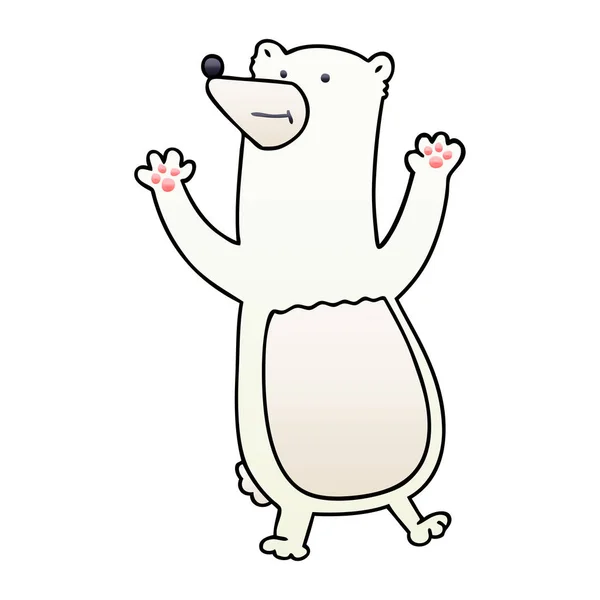 Gradiente Sombreado Peculiar Desenho Animado Urso Polar — Vetor de Stock