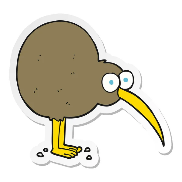 Pegatina de un kiwi de dibujos animados — Vector de stock