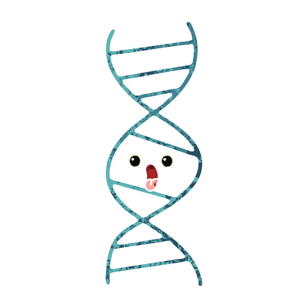 Retro illustration stil cartoon dna strand — Stockvektor