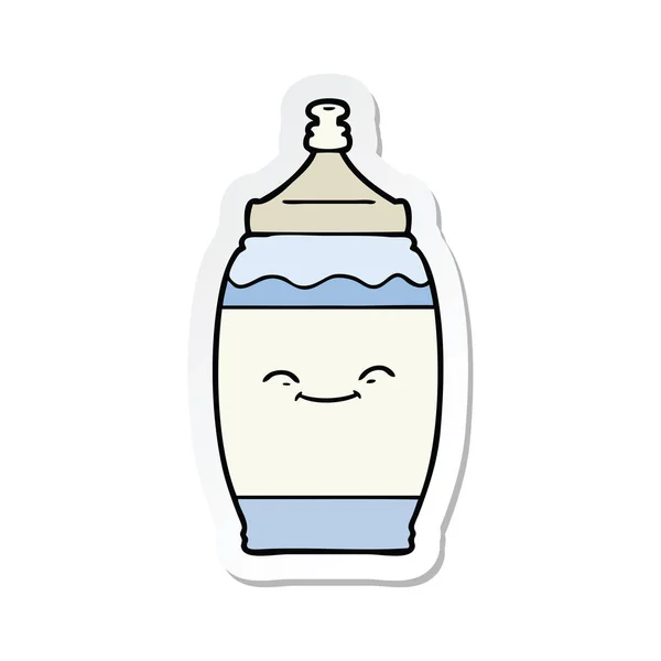 Sticker Van Een Cartoon Gelukkig Waterfles — Stockvector