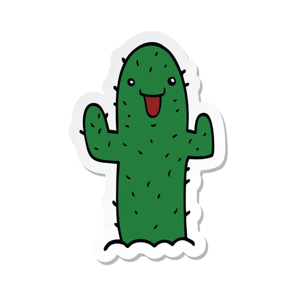Aufkleber Eines Cartoon Kaktus — Stockvektor