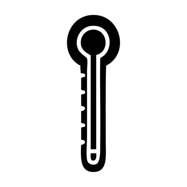 Platte Symbool Van Een Glazen Thermometer — Stockvector