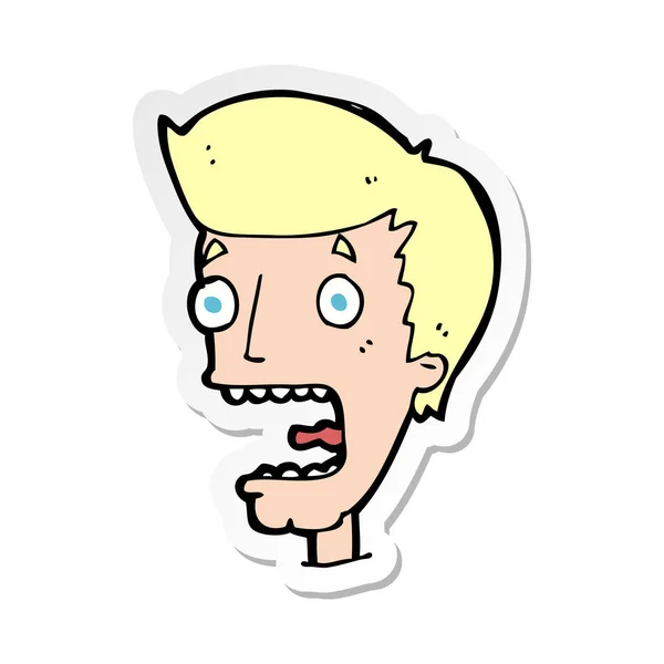 Sticker Van Een Cartoon Doodsbang Man — Stockvector