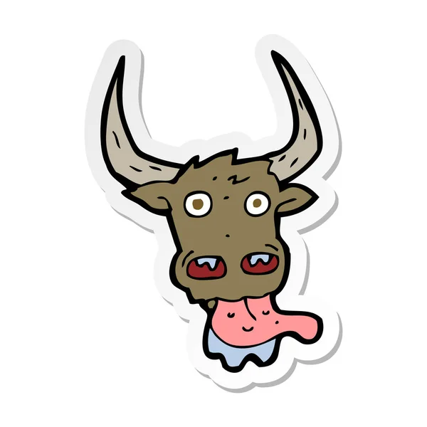 Sticker Cartoon Cow Face — Stock Vector
