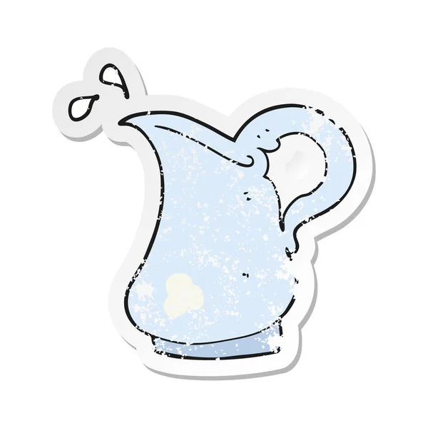 Retro distressed sticker of a cartoon milk jug — Stock Vector