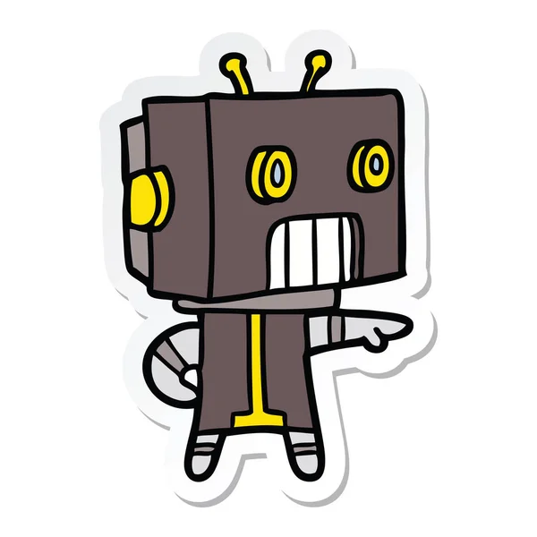 Pegatina de un robot de dibujos animados — Vector de stock