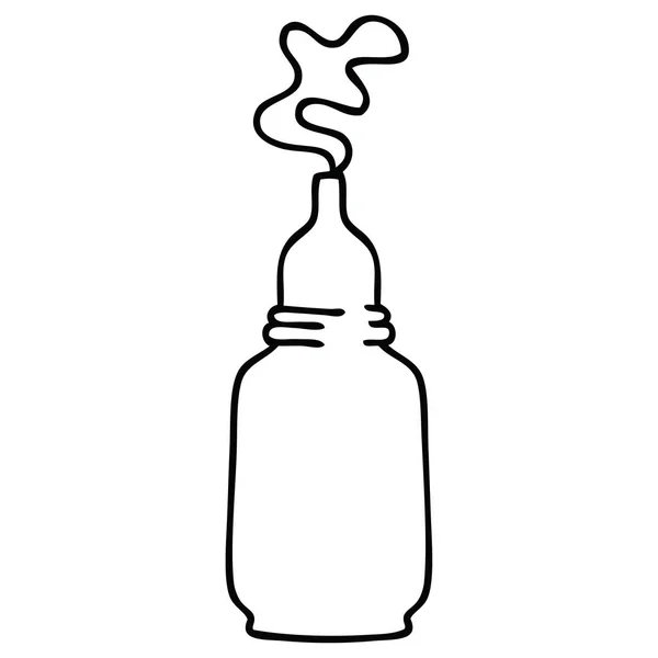 Dessin Ligne Bizarre Dessin Animé Verre Bouteille Potion — Image vectorielle