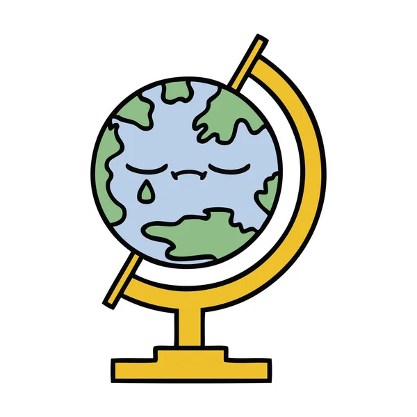 可爱的卡通世界的地球 — 图库矢量图片