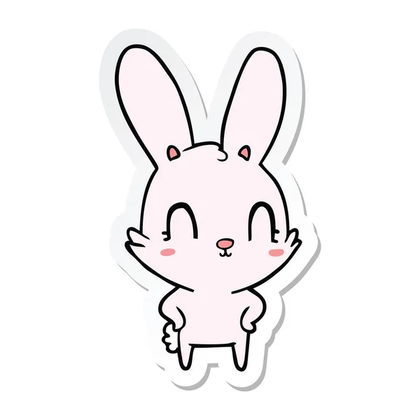 Sticker Cute Cartoon Rabbit — Stock Vector