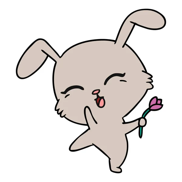 Tecknad av söt kawaii bunny — Stock vektor