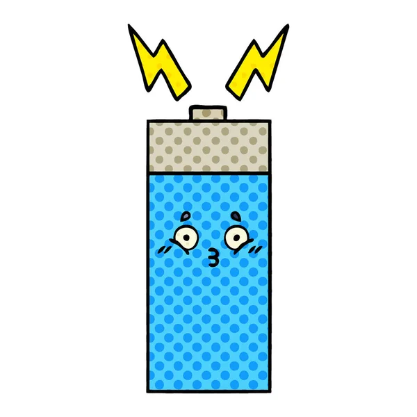 Comic book stijl cartoon batterij — Stockvector