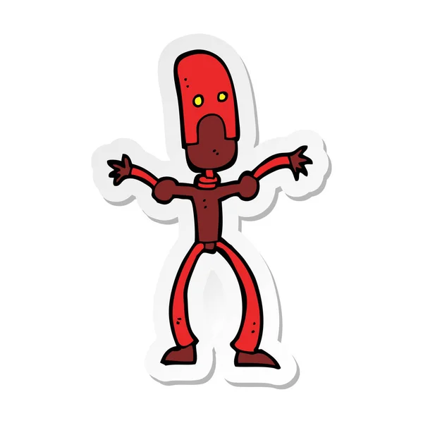 Sticker Van Een Cartoon Grappige Robot — Stockvector