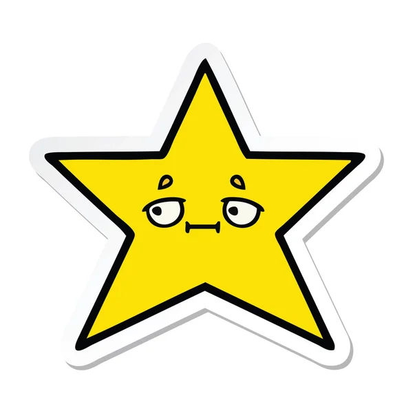 Sticker of a cute cartoon gold star — Stock Vector
