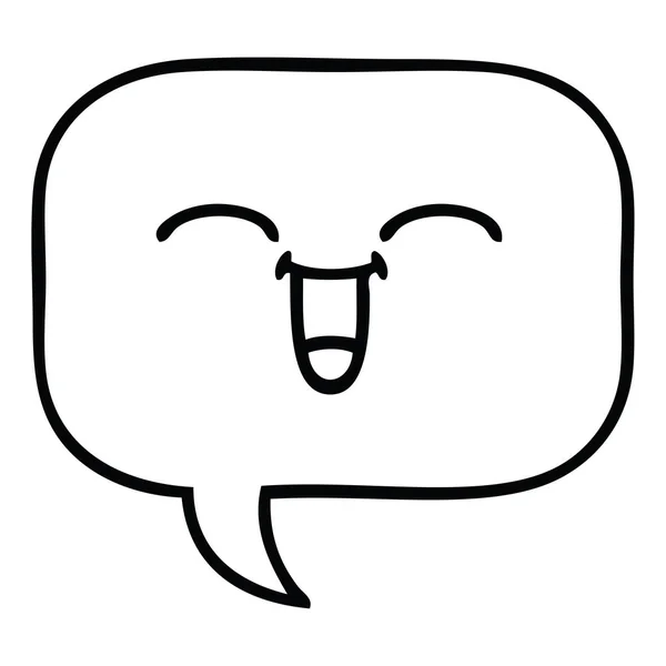 Line Drawing Cartoon Speech Bubble — Stock Vector