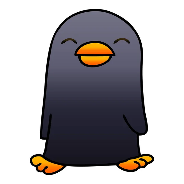 Градиентный Причудливый Мультяшный Пингвин — стоковый вектор