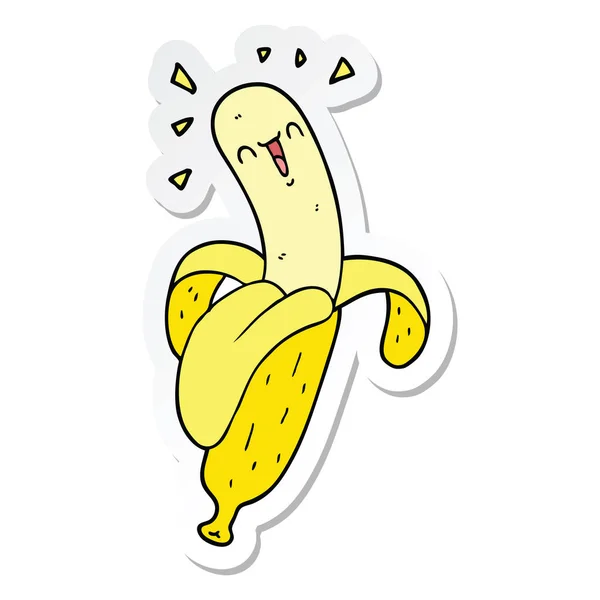 Pegatina Plátano Dibujos Animados — Vector de stock
